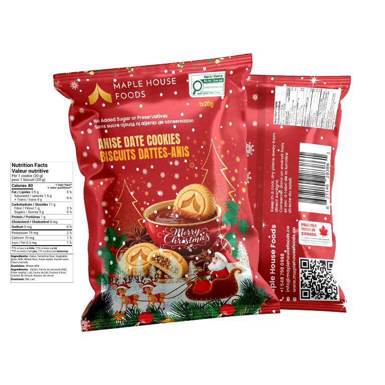 Anise Date Cookies — Christmas packaging