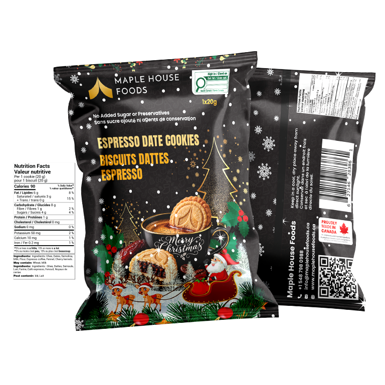 Espresso Date Cookies — Christmas packaging