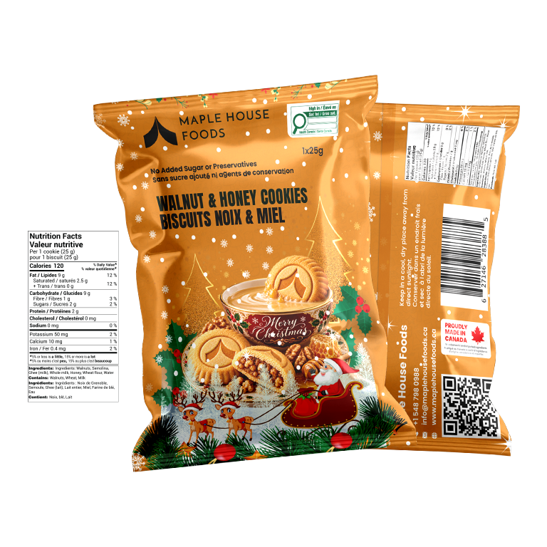 Walnuts & Honey Cookies — Christmas packaging